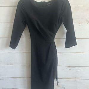 Tahari Elegant Black Long Sleeve Dress